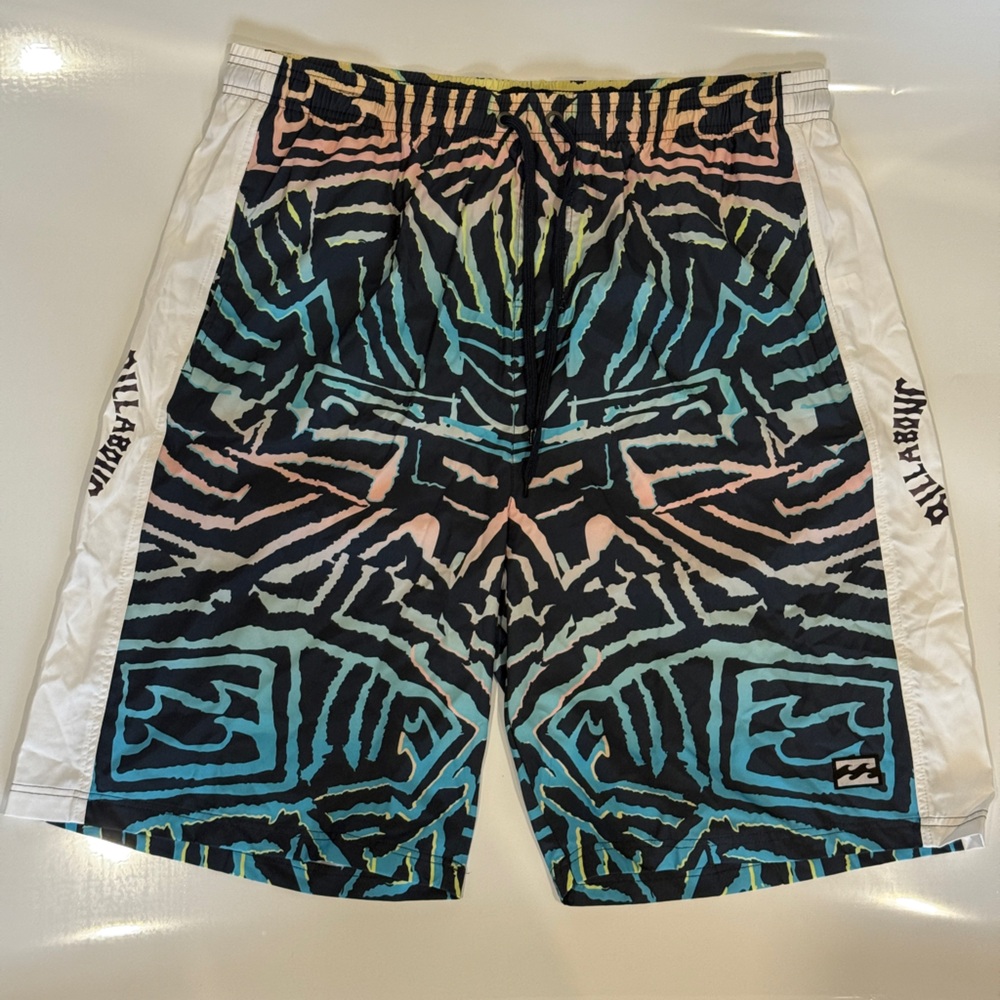 Billabong Navy and Yellow Patterned Shorts